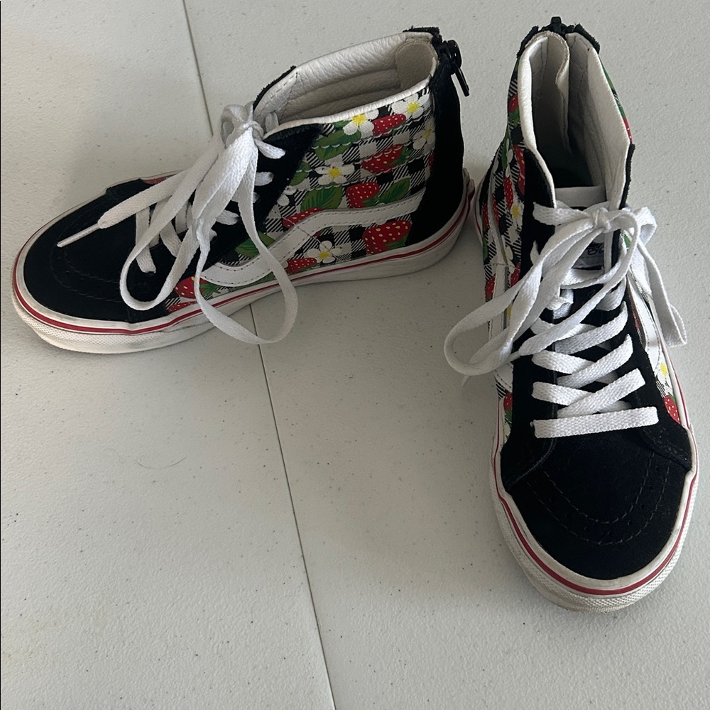 Vans Kids Black and White High-Top Sneakers